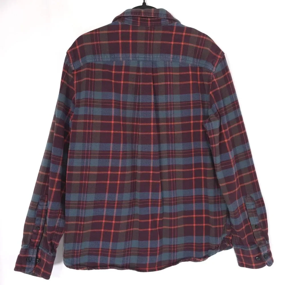 THE NORTH FACE Mens Shirt Plaid MEDIUM Flannel Lined Brown 100% Cotton